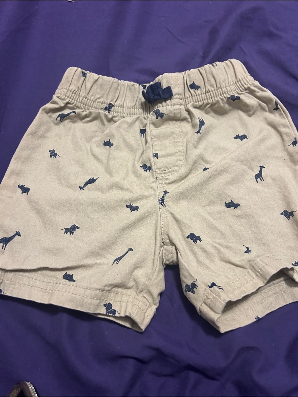 child of mine Beige Shorts with Navy Animal Print